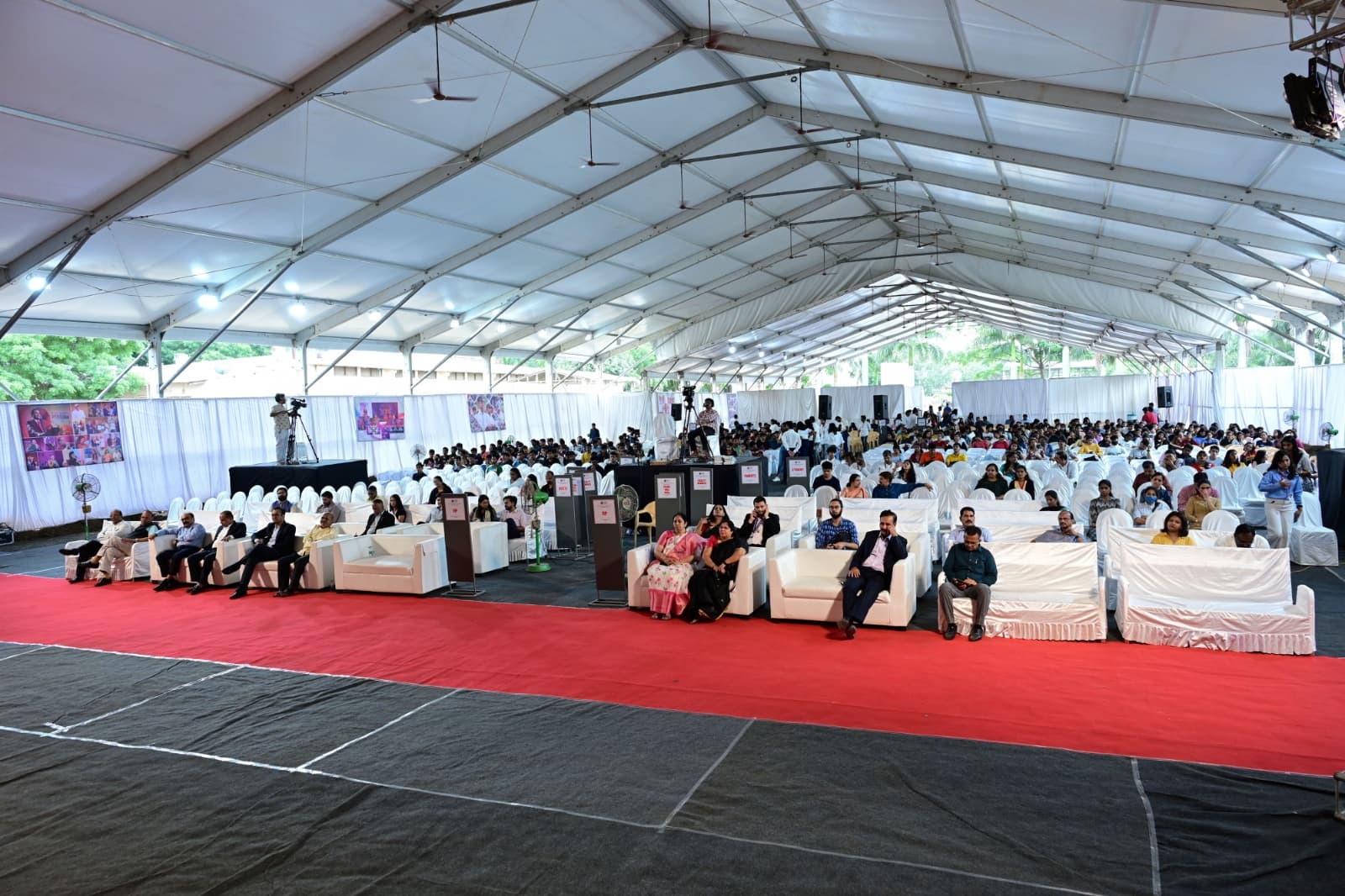 Tennis players on court